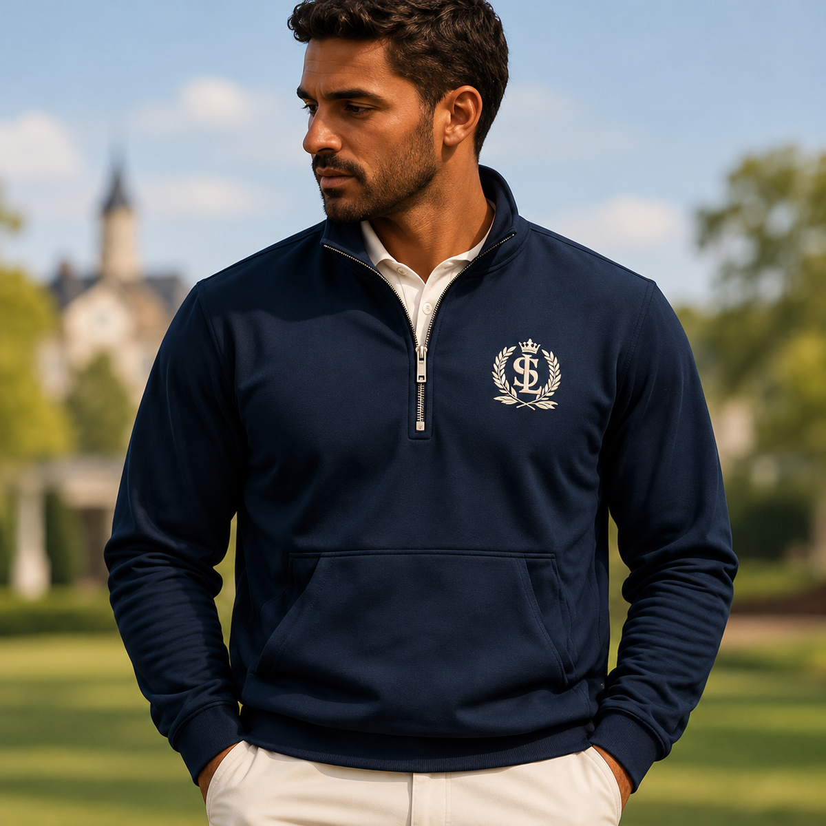 Quarter Zip Pullover (Navy)