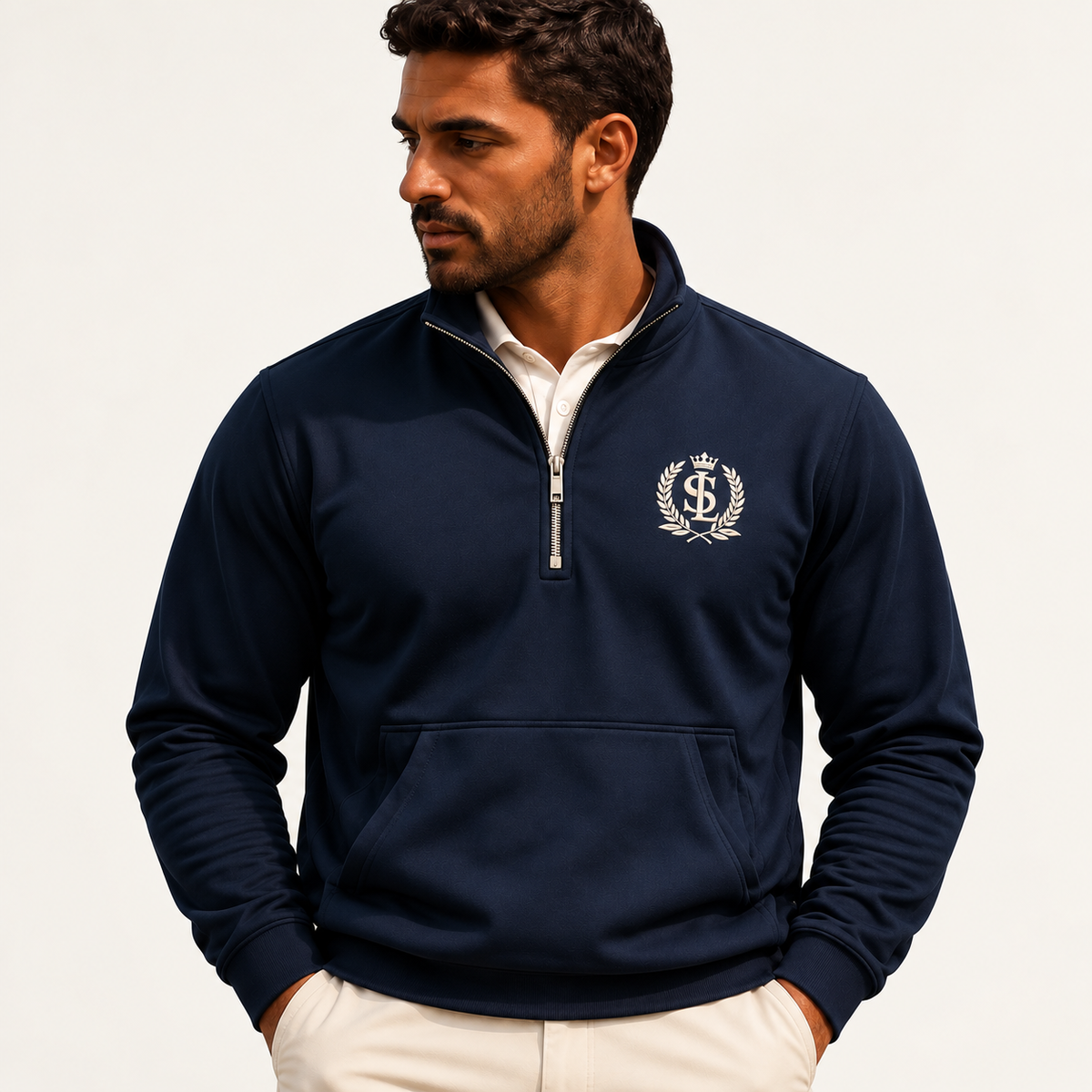 Quarter Zip Pullover (Navy)