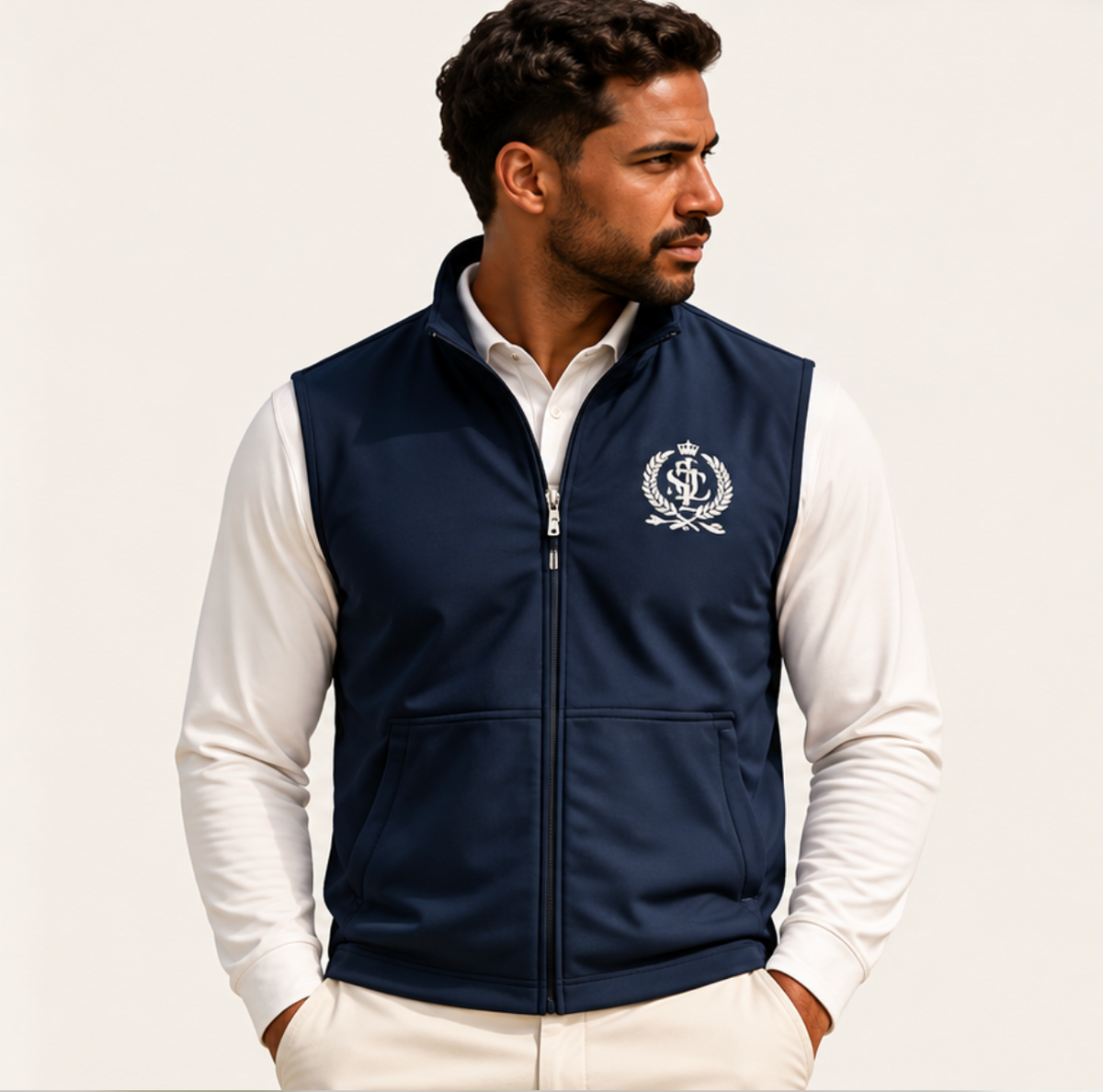 Quarter Zip Vest (Navy)